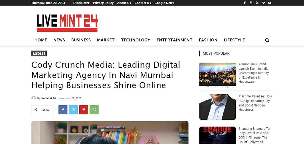 Achivements 1 achievements, cody crunch media, digital marketing agency in belapur, digital marketing agencies in navi mumbai